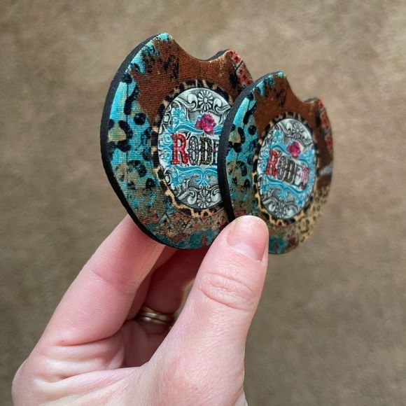 Western Rodeo Car Coaster Set | Car Accessories - Picture 5 of 12